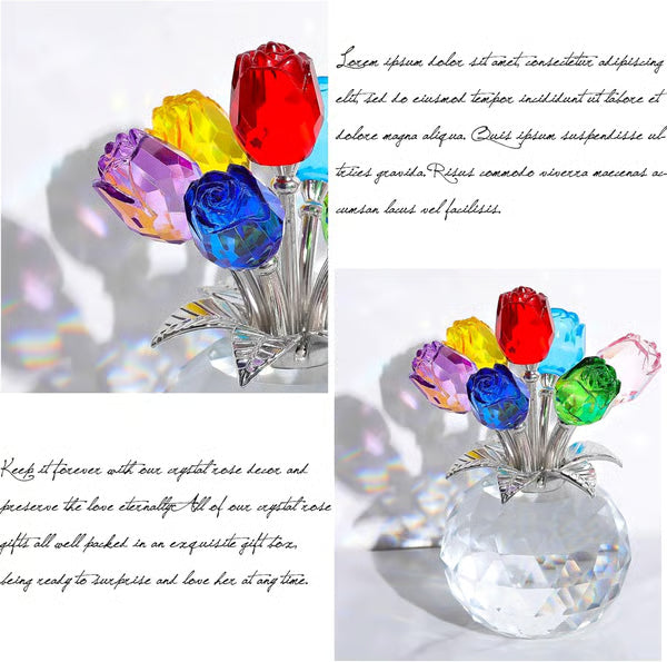 🌹Eternal Colorful Rose Ornament – A timeless symbol of love and elegance✨