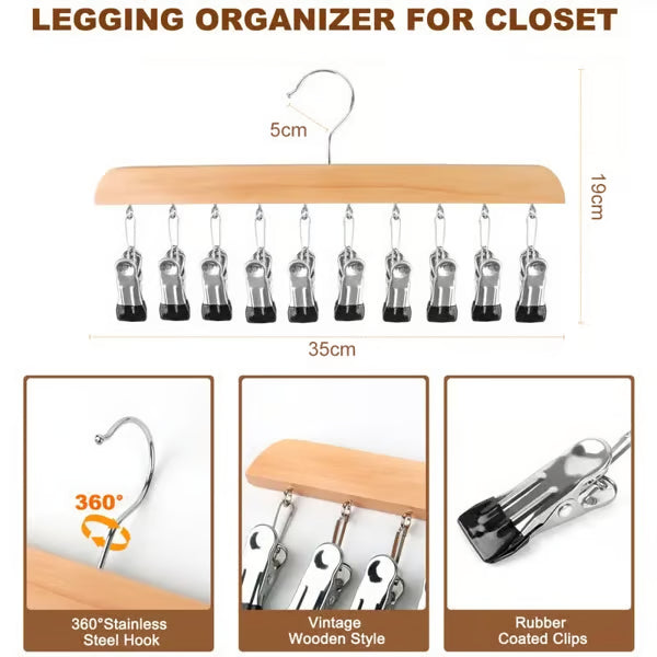 🔥Closet Organizer with 10 Clips - Space Saving Hanging Closet Organizer