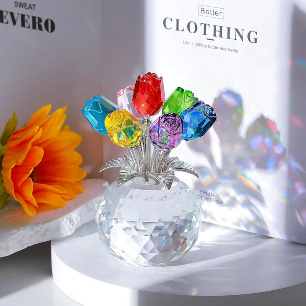 🌹Eternal Colorful Rose Ornament – A timeless symbol of love and elegance✨
