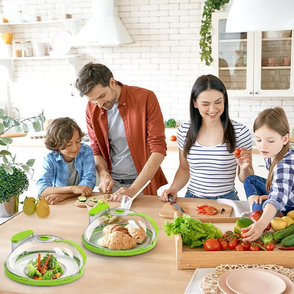 🍽️ Microwave Food Cover with Built-In Steamer 🔥