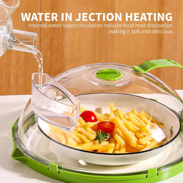 🍽️ Microwave Food Cover with Built-In Steamer 🔥
