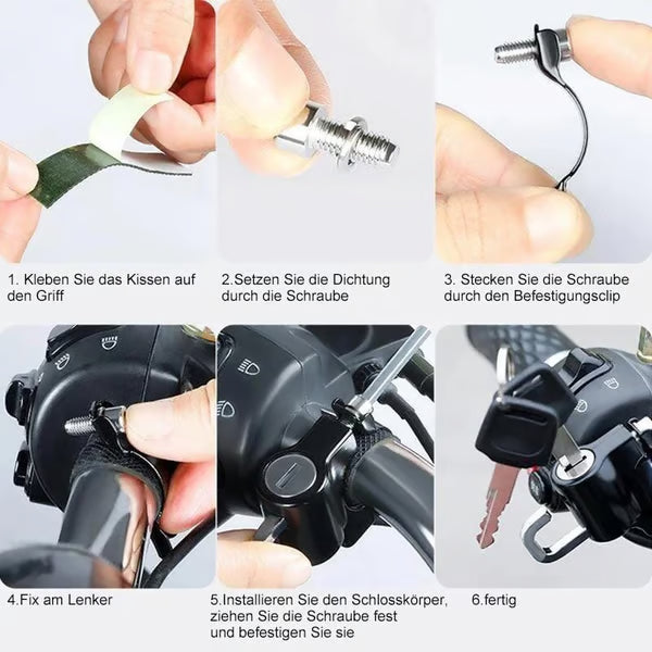 Multifunctional motorcycle helmet lock