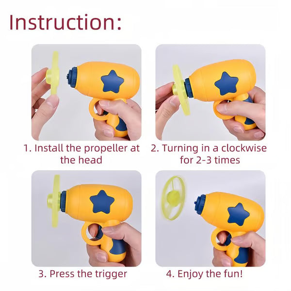 🐈6 Pcs Cat Fetch Toy Set Launcher Gun